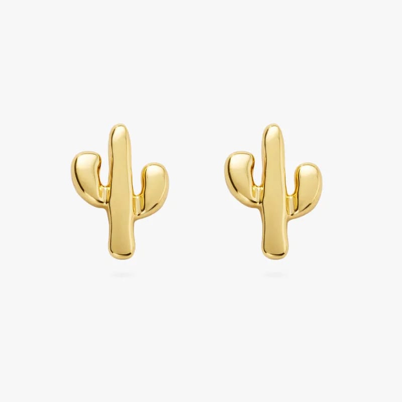 Hot Selling Mini 18k Gold Plated Tiny Studs 925 Sterling Silver Cactus Stud Earrings Stud Earrings