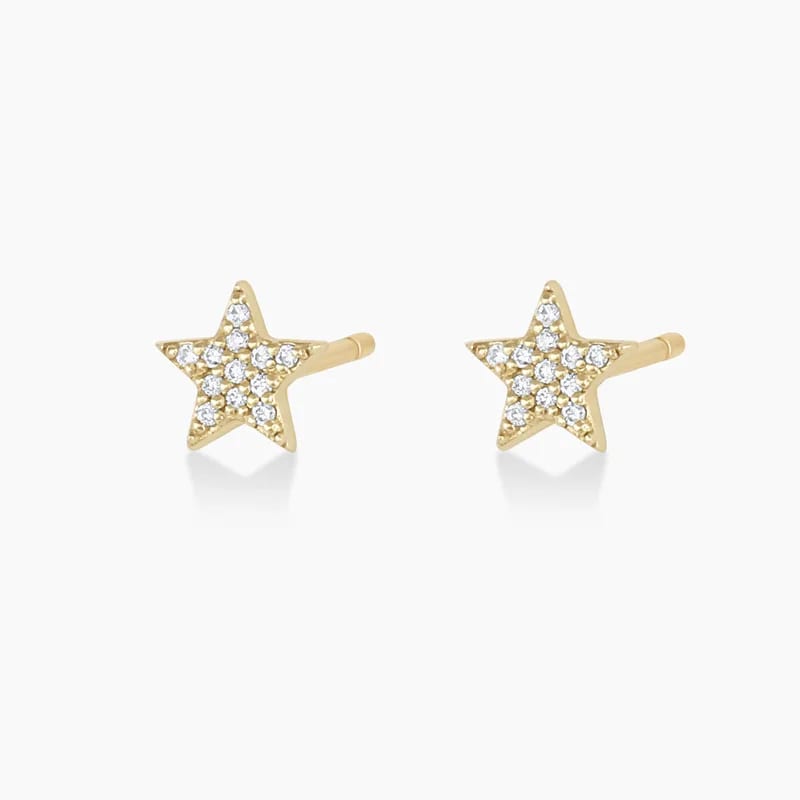Classic Minimalist Design 925 Sterling Silver Diamond Cubic Zirconia Mini Tiny Star Stud Earrings Stud Earrings