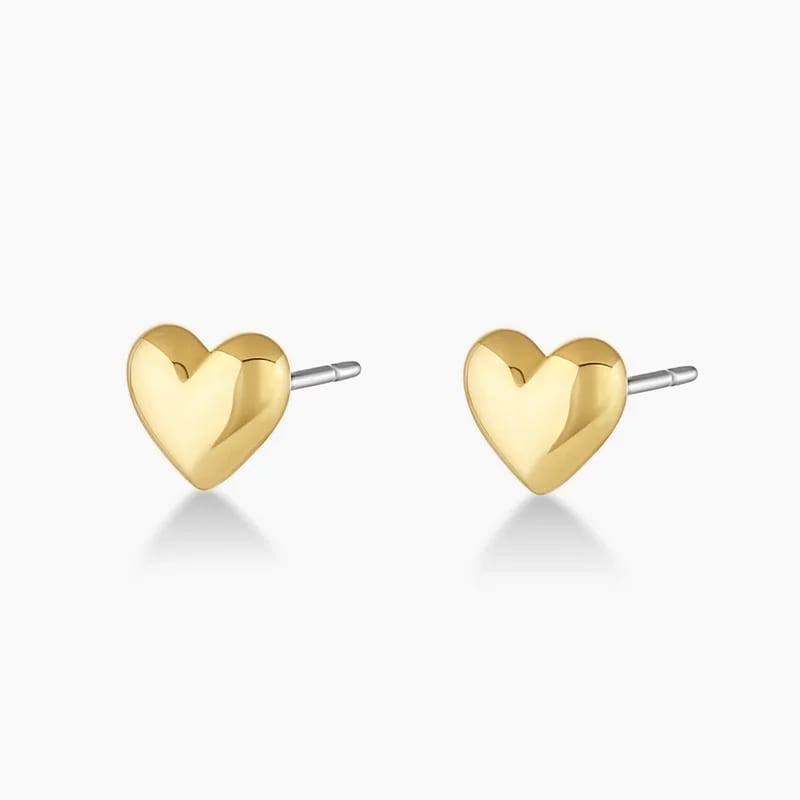 Dainty Classic Women Jewelry Sterling Silver 925 Gold Plated Mini Love Heart Stud Earrings Stud Earrings
