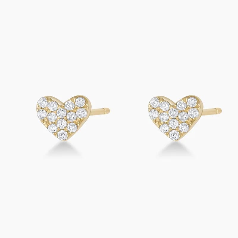Wholesale High Quality 925 Sterling Silver Tiny Micro Pave Cz Diamond Heart Shaped Stud Earrings For Girl Stud Earrings