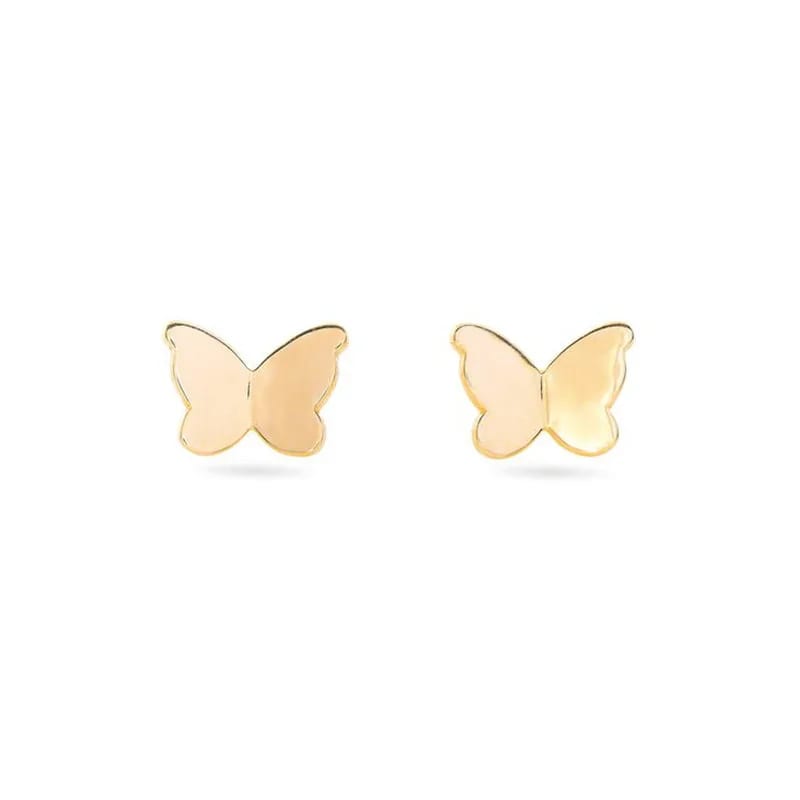 Dainty Minimalist 925 Sterling Silver Jewelry 18k Gold Plated Butterfly Stud Earrings For Women Stud Earrings