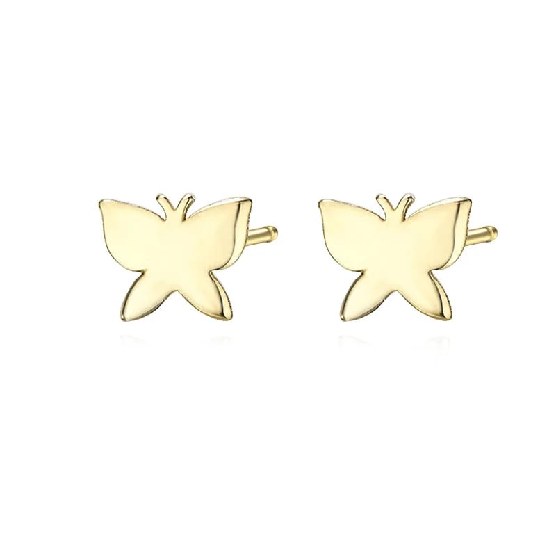 925 Sterling Silver Dainty 18k Gold Plated Tiny Mini Butterfly Stud Earrings Stud Earrings