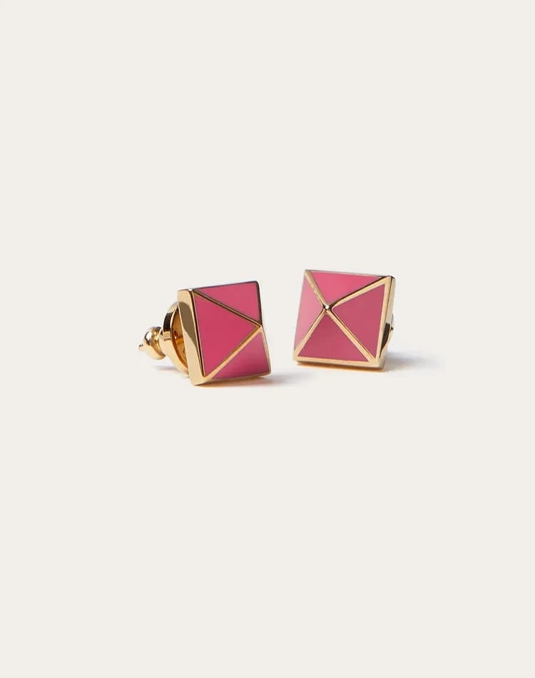 2022 New Arrivals Jewelry Custom Square Rock Stud Metal Soft Enamel Earrings For Lady Stud Earrings