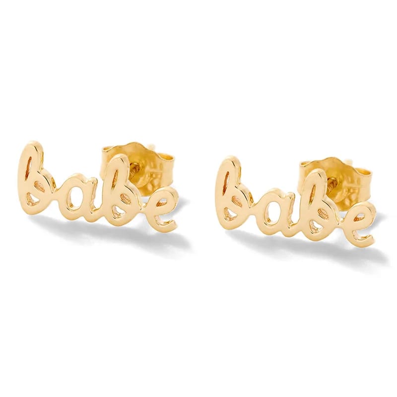 925 Sterling Silver Personalized Custom Name Letter Gold Plated Stud Earrings Stud Earrings