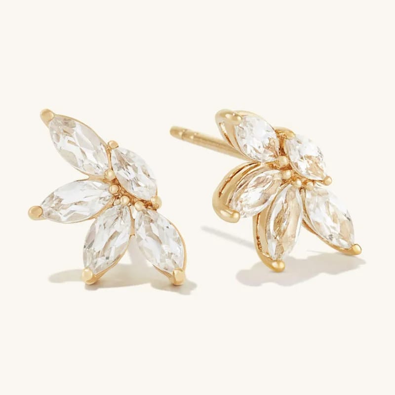 925 Sterling Silver New Arrivals Elegant Flower Shape Marquise Stud Earring For Women Stud Earrings