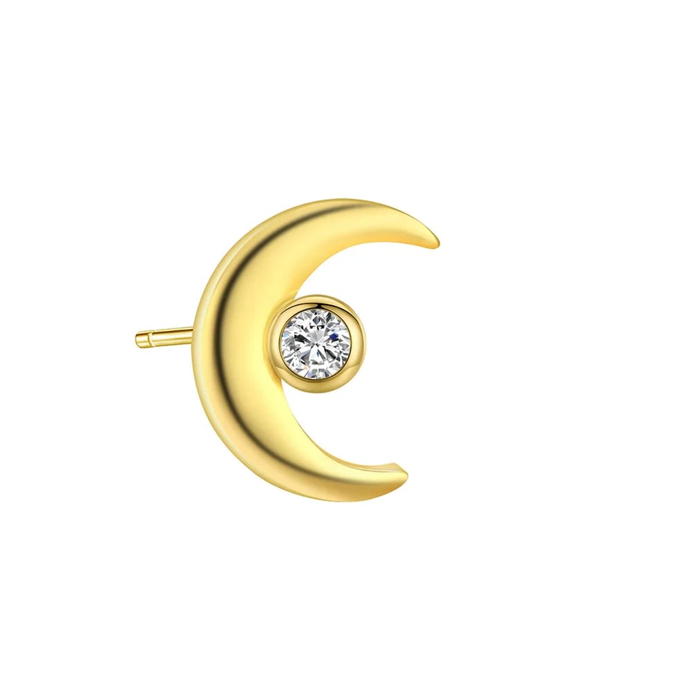 Custom Star Lightning Moon 18k Plated Zircon Stud Earrings Women Stud Earrings