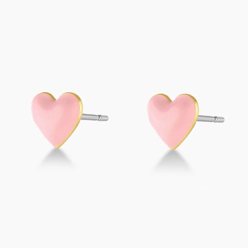 Wholesale 925 Sterling Silver Custom Neon Dripping Oil Enamel Love Heart Stud Earrings Jewelry Stud Earrings