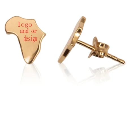 SXS JEWELRY Wholesale Fashion Custom Stainless Steel African Map Stud Earrings Vendor Stud Earrings