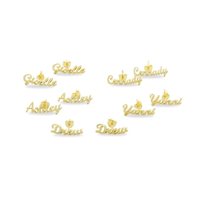 Custom Stainless Steel Initial Letter Stud Custom Earring Personalized Name Earring Stud Earrings