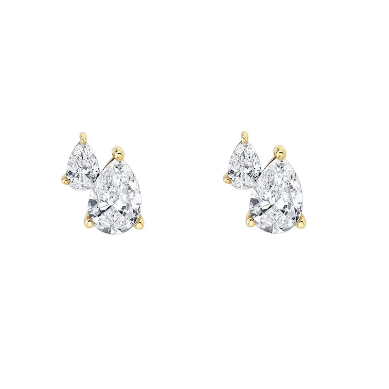 Best Seller Stud Earring 14k Gold Plated Zircon Diamond Copper Studs Earrings 2 Mm For Women Stud Earrings