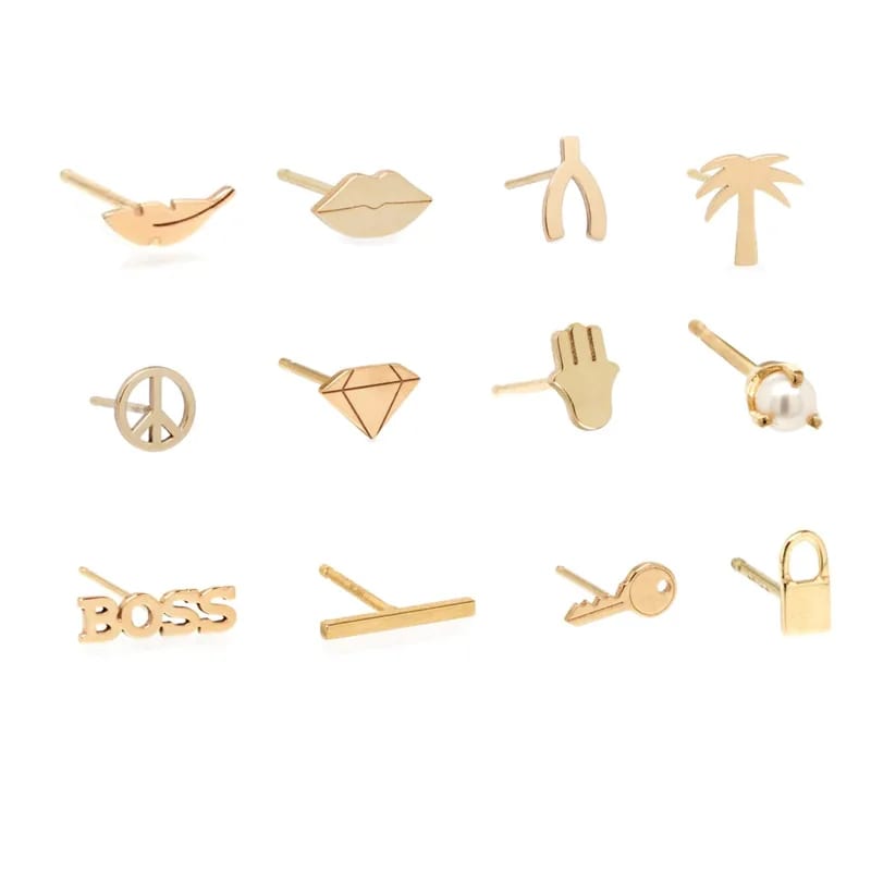 Wholesale Fashion 925 Sterling Silver Small Stud Earrings Set For Women Stud Earrings