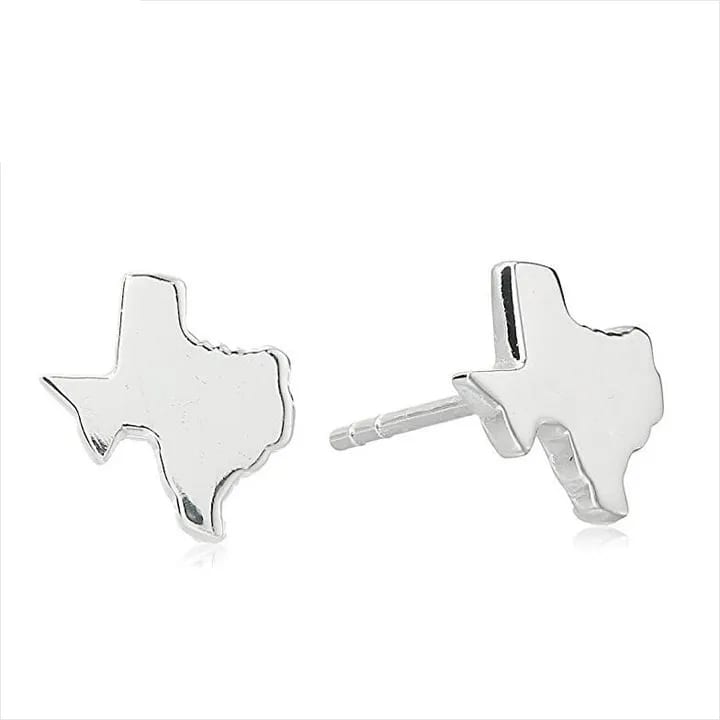 925 Sterling Silver Texas Shaped State Post Stud Earrings Jewelry Stud Earrings