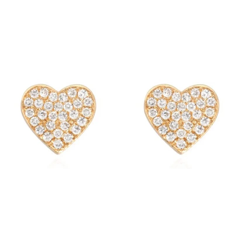 Wholesale 925 Sterling Silver Cubic Zirconia Diamond Heart Stud Earrings Women Jewelry Stud Earrings