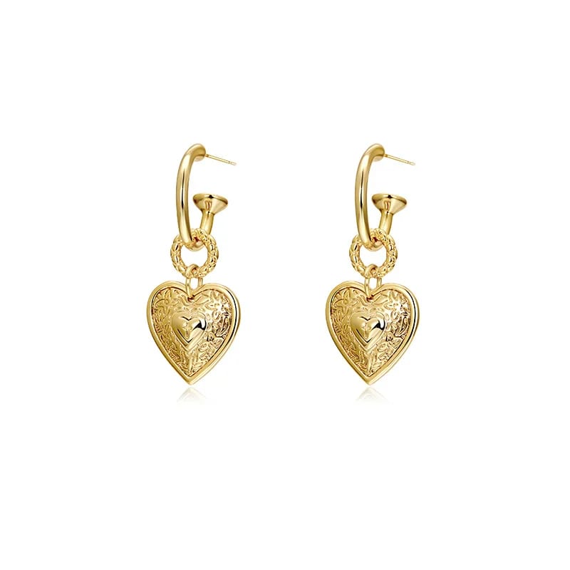 Best Selling Designed Earrings Popular Natural Stone Cross Heart Drop Shape Bee Drop Earring For Woman Stud Earrings