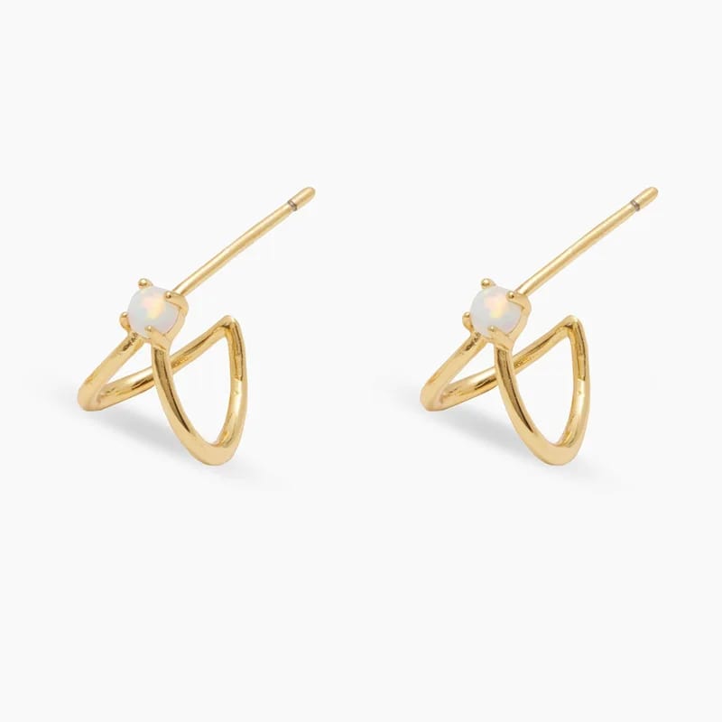 New Arrive Jewelry 925 Sterling Silver Fashion Natural Opal Hook Studs Earrings Stud Earrings