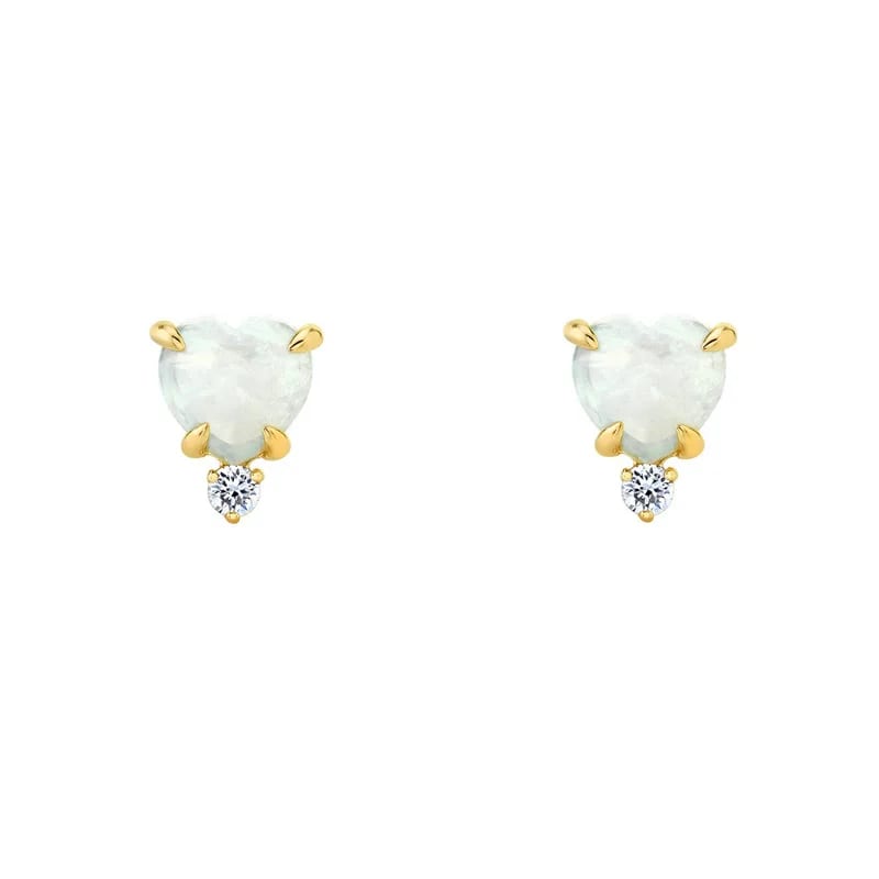 Fashion Round Cz Opal Stud Earrings Women 925 Sterling Silver Women Earrings Stud Earrings