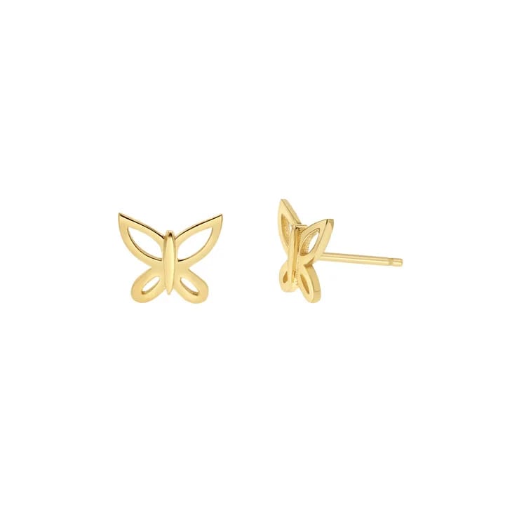Minimalist Tiny Butterfly Stud Earrings 925 Sterling Silver 18k Gold Plated Women Earrings Stud Earrings