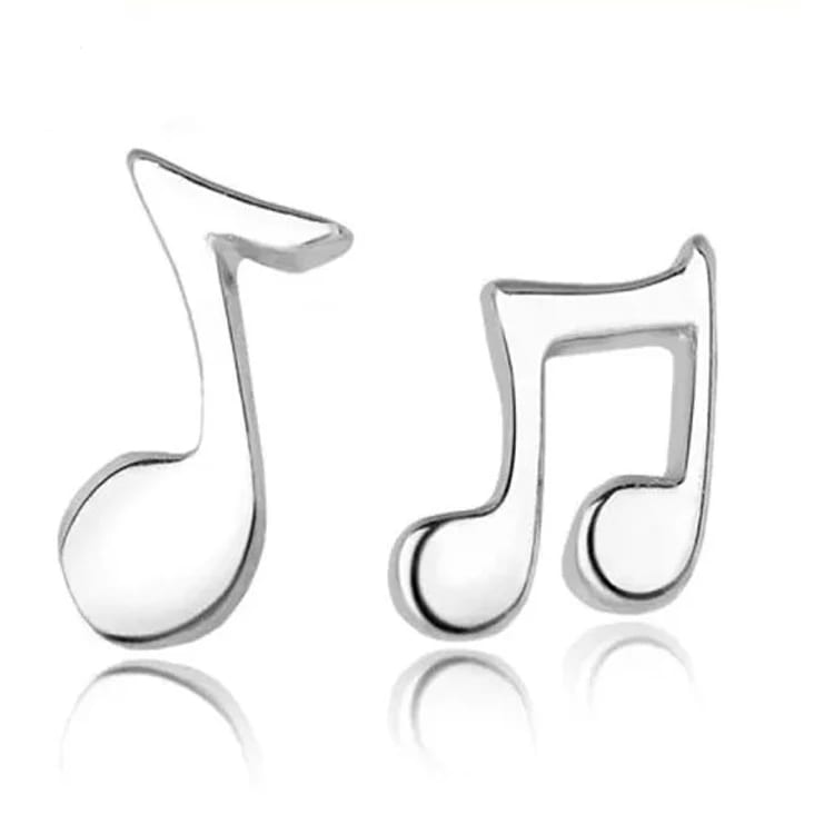 925 Sterling Silver Musical Note Minimalist Stud Earrings For Girls Stud Earrings