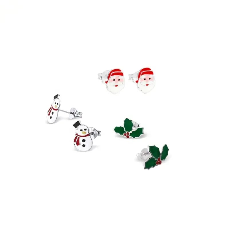 Wholesale Christmas Jewelry 925 Sterling Silver Christmas Stud Earrings Designs Stud Earrings
