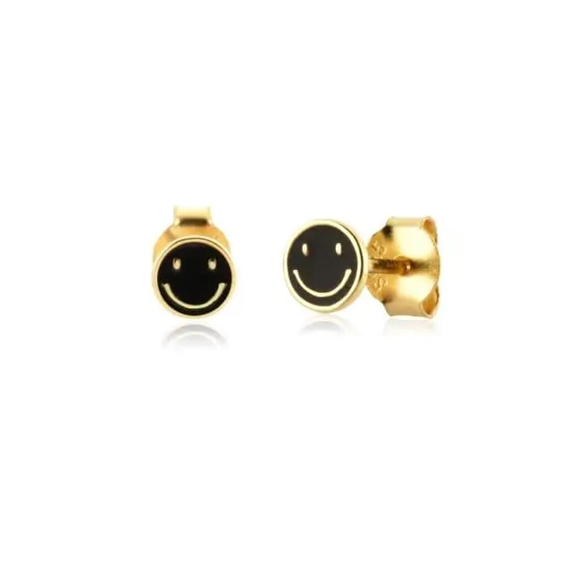 Round Happy Face Earrings Fun Design Smile Face Earrings Stud Earrings
