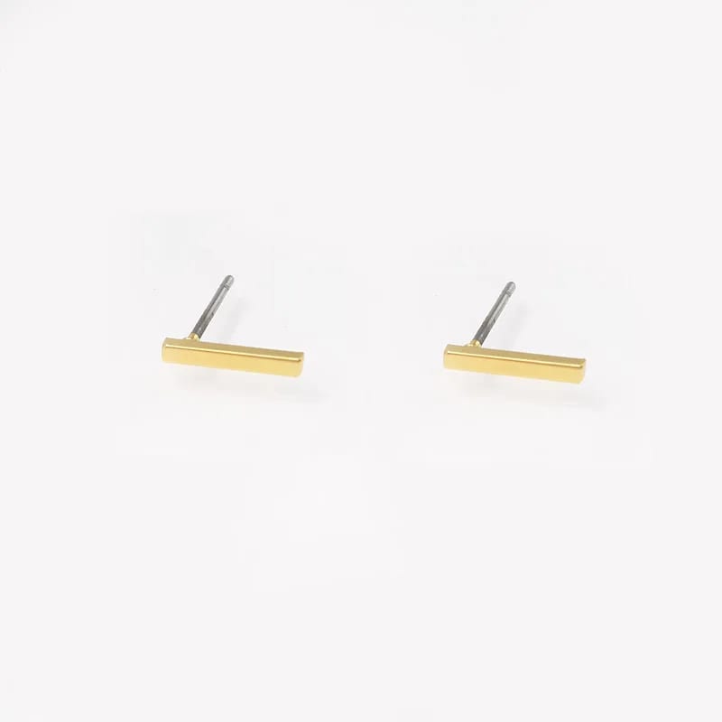 Minimalist Jewelry Stainless Steel Gold Rectangle T Bar Geometric Stud Earrings For Women Girls Stud Earrings