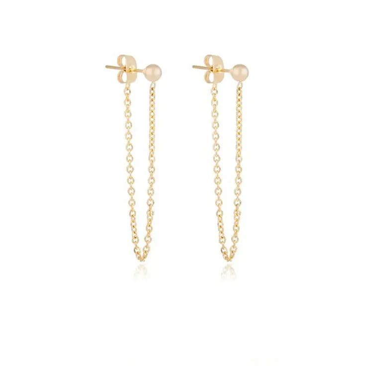 Fashion Minimalist Dangle Chain Earring Stainless Steel Chain Earrings For Women Men Stud Earrings