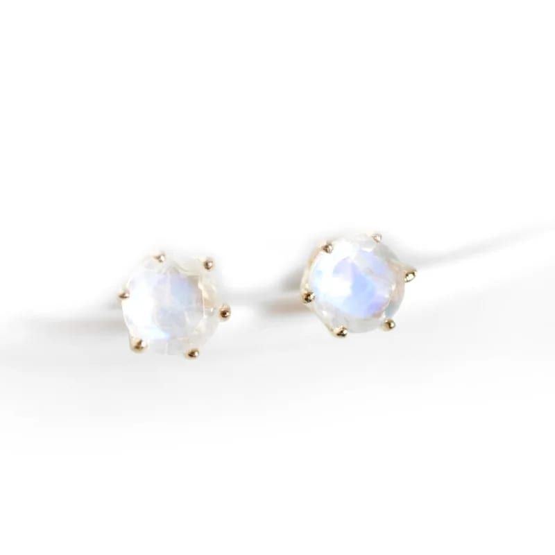 Wholesale Natural Gemstone Moonstone Jewelry Minimalist Gold Moonstone Stud Earrings Stud Earrings