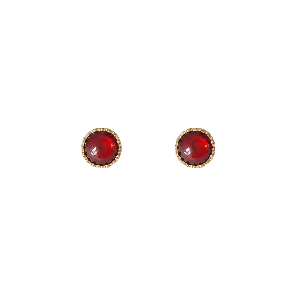 Best Selling Custom 14k Gold Plated Round Square Heart Earrings Shell Stud Earrings Red Jewelry Vendors Brass Party For Women Stud Earrings
