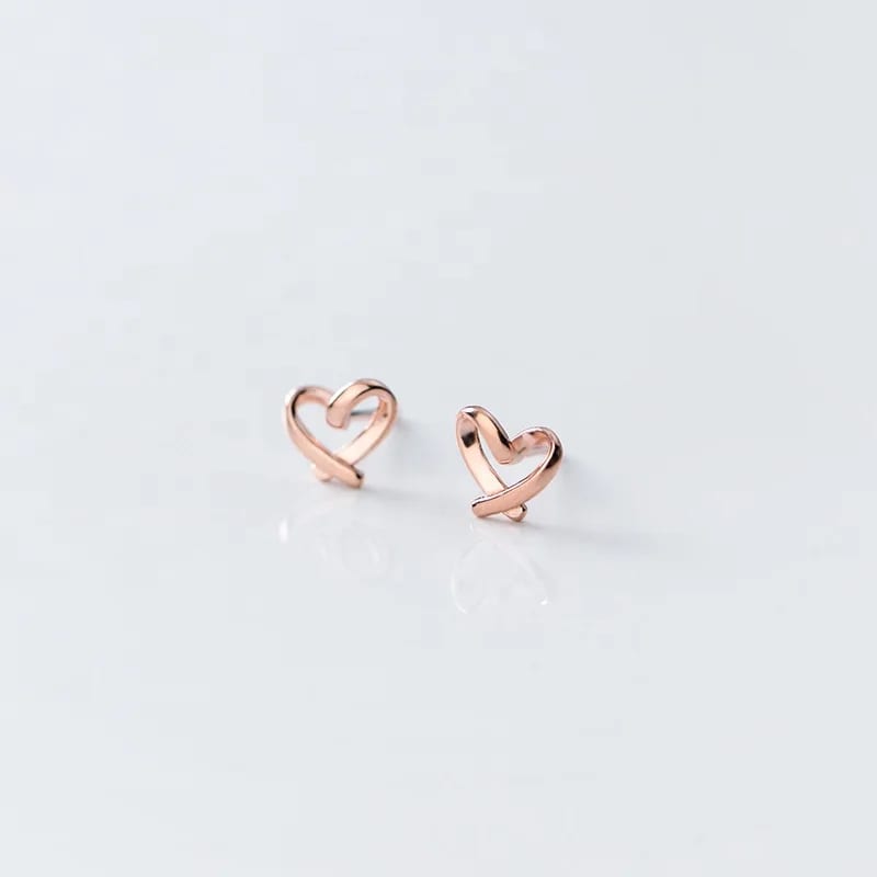 Rhodium Plated Dainty Mini Heart 925 Silver Stud Earrings For Women And Kids Stud Earrings