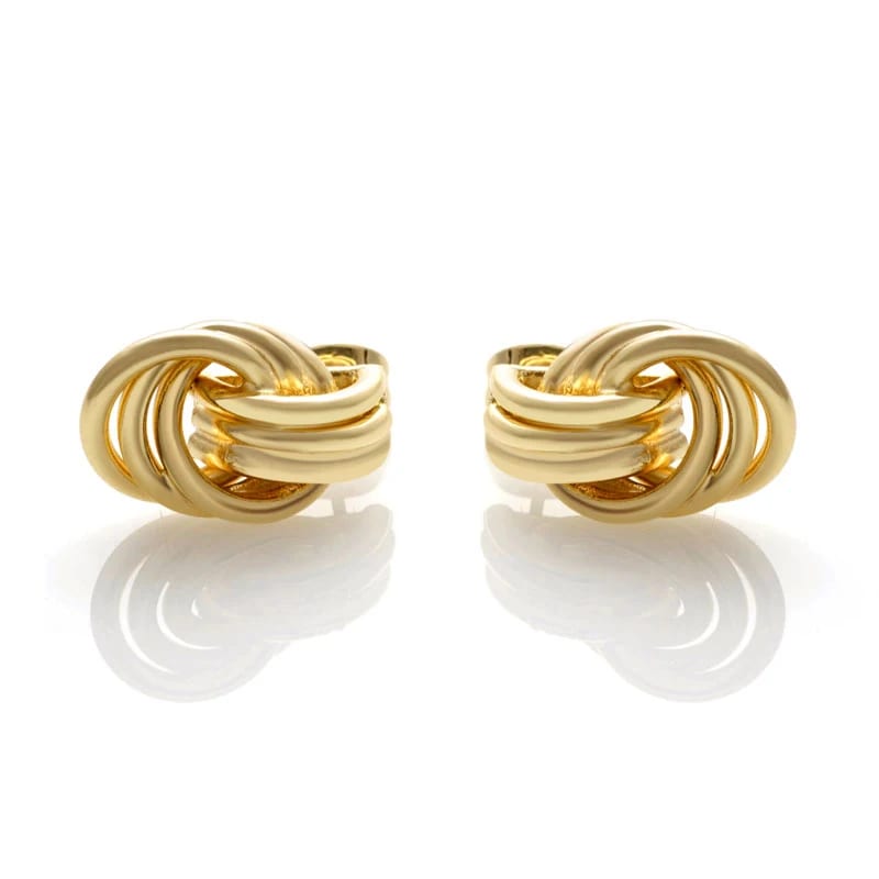 Minimal Jewelry Small Round Gold Gold Love Knot Stud Earrings Stud Earrings