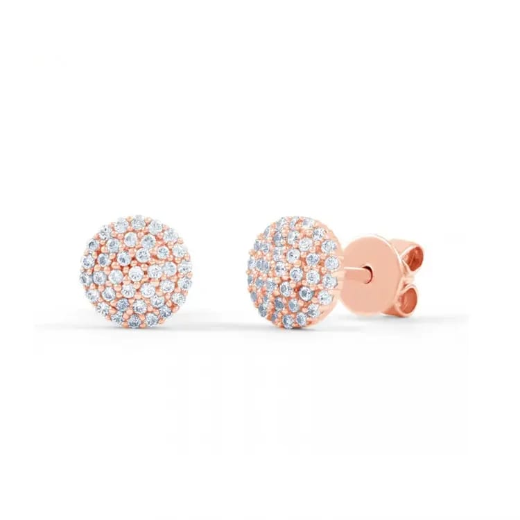 Cubic Zirconia Stud Earring Rose Gold Fashion Silver Earrings Stud Earrings