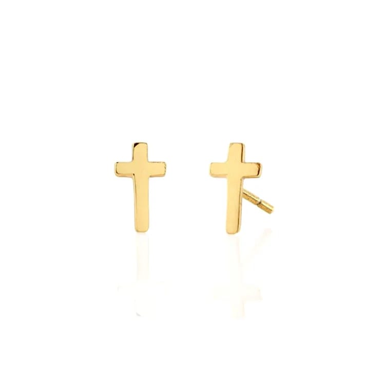 Fashion Jewelry Women Accessories Simple 18k Gold Cross Earrings Minimalist Stud Earring Stud Earrings