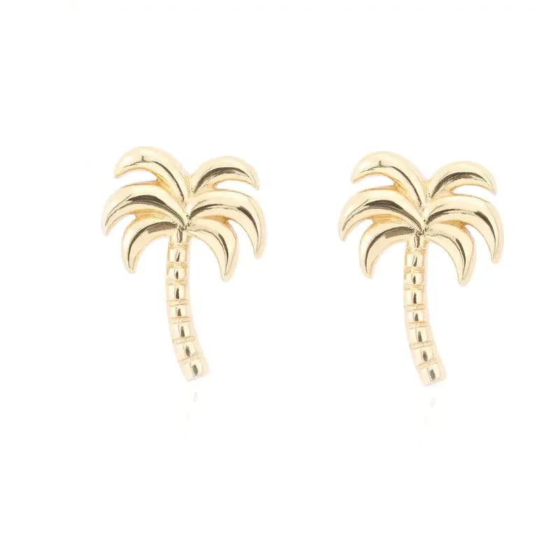Hawaiian Jewelry Wholesale Tiny 14k Gold Plated Coconut Tree Stud Earrings Stud Earrings