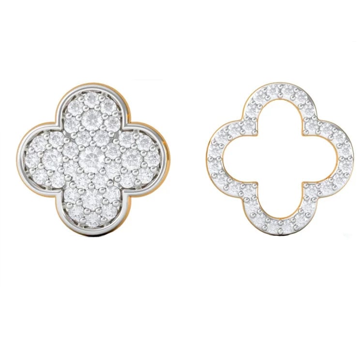 Fashion Nice Flower Shaped Cubic Crystal Zircon Earring Stud Earrings