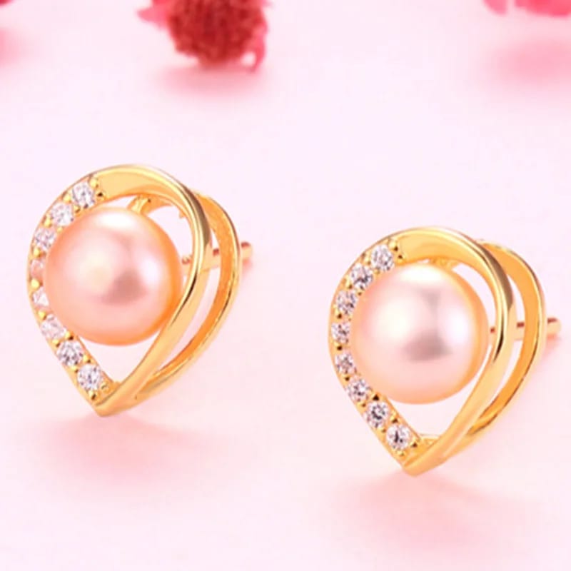 Wholesale Rforever Love Heart Stud Earrings 925 Sterling Silver With Natural Mother Of Pearl For Boy Or Girl Friend Stud Earrings