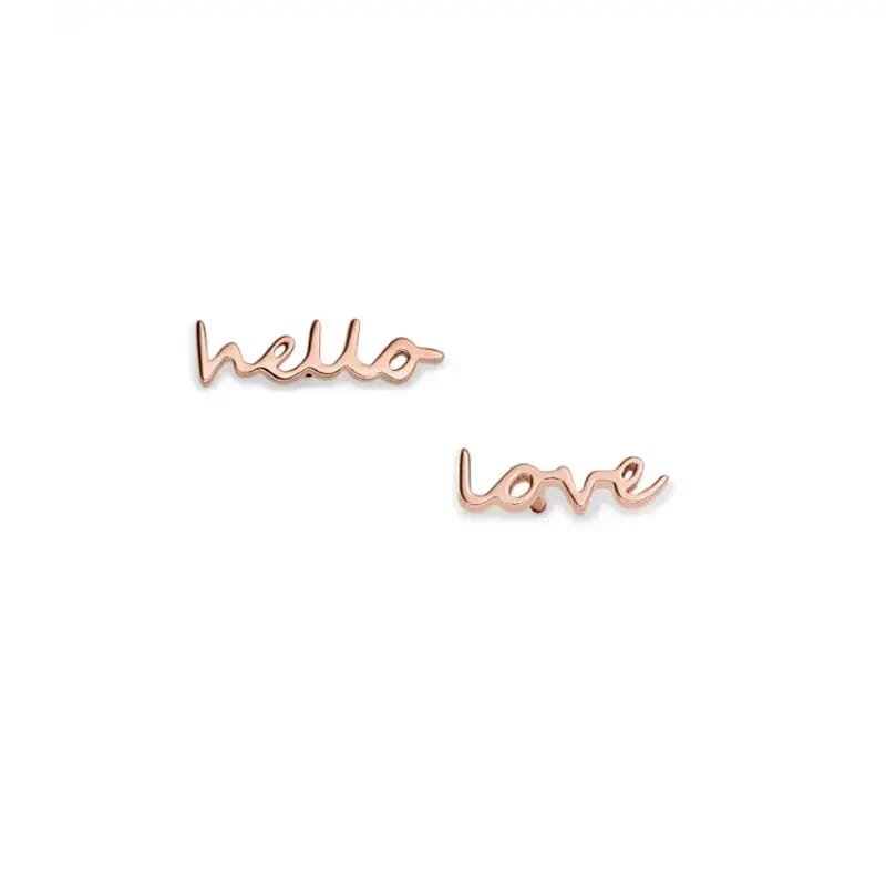 Custom Letter 925 Silver Love Earrings For Women Stud Earrings