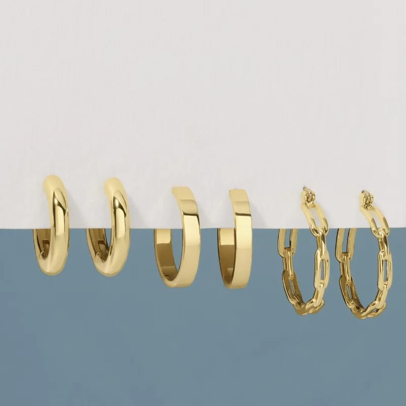 Wholesale Custom 18k Gold Plated Hypoallergenic Chunky Hoops Fashion Jewelry Hoop Earrings For Women Hoop Earrings