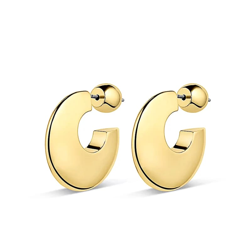 New Arrivals 925 Sterling Silver 18k Gold Plated Bold Design Hoop Earrings For Women Hoop Earrings