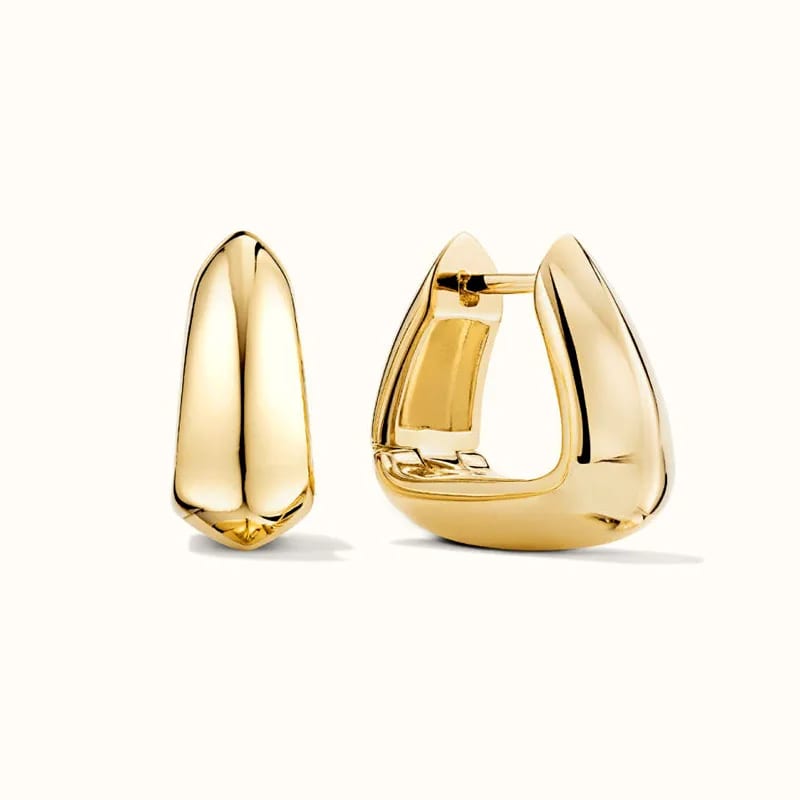 New Design Geometric Triangle Hoop Earrings 18k Gold Plated Jewelry Medium Hoops Earrings For Women Hoop Earrings
