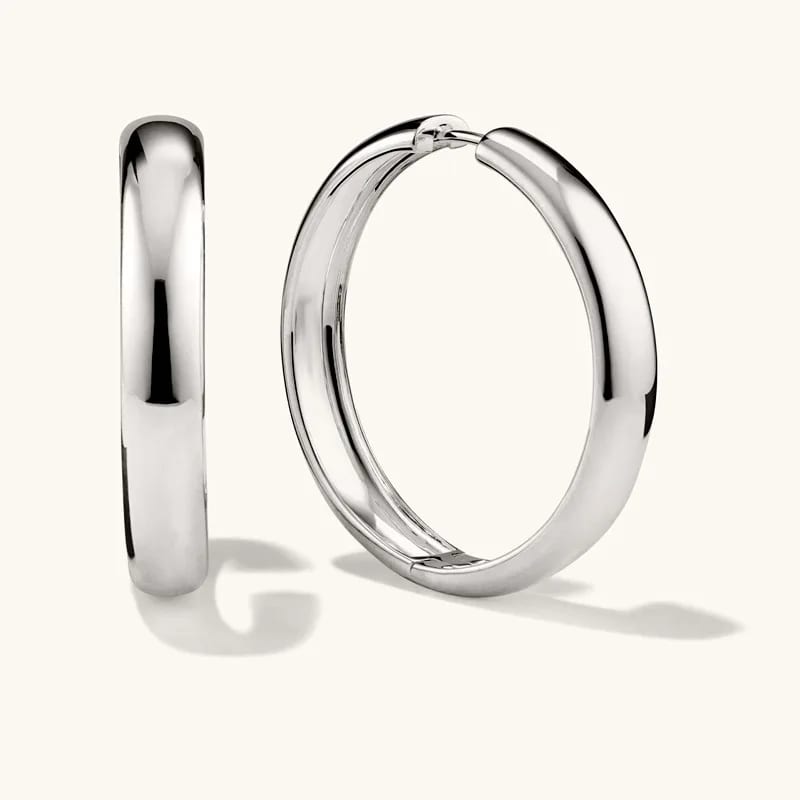 SXS Jewelry New Arrival 925 Sterling Silver Chunky Oversized Hoops For Women Hoop Earrings