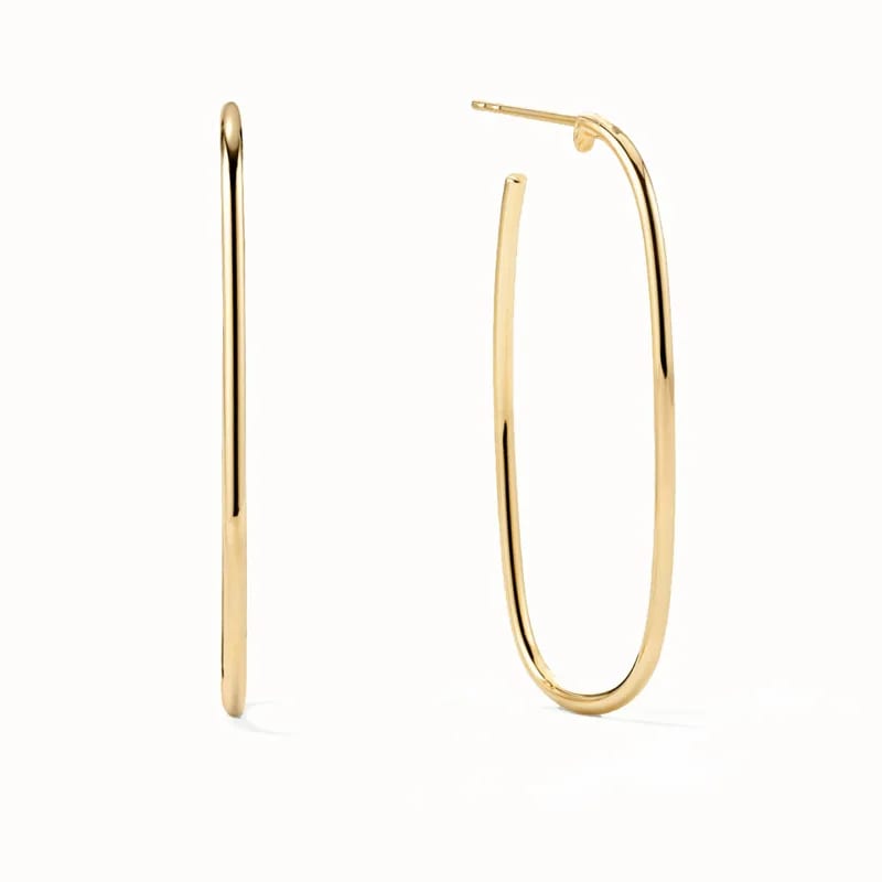 925 Silver Simple Geometric 18k Gold Paperclip Oversized Hoop Earrings Jewelry For Women Hoop Earrings
