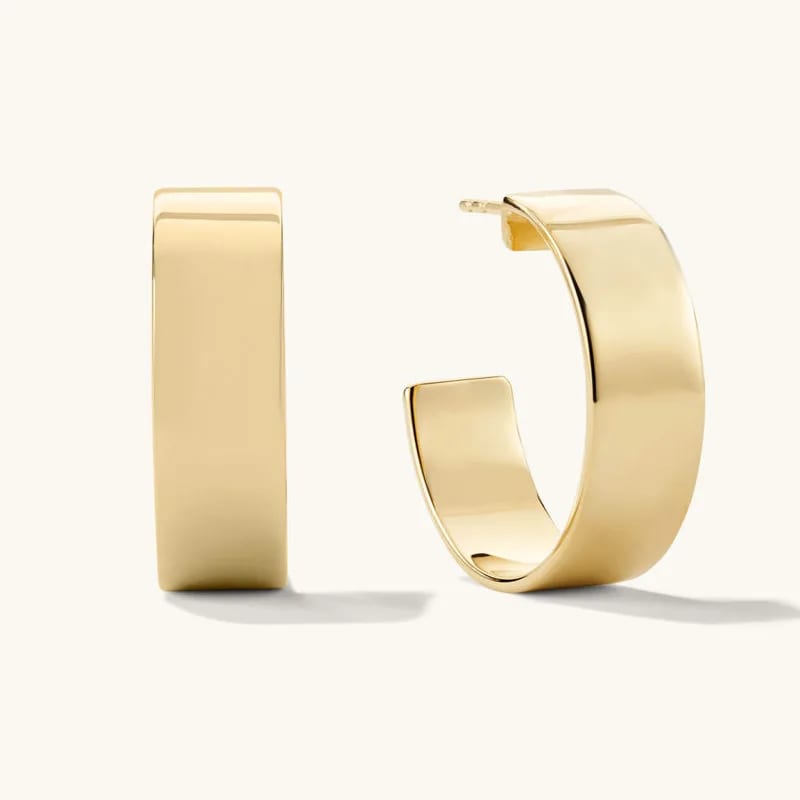 Custom Classic Simple Fashion Jewelry 18k Gold Plated Exquisite Smooth Hoops Earrings For Women Hoop Earrings