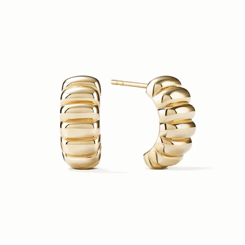 Simple Fashion 925 Sterling Silver Jewelry 18k Gold Plated Exquisite Charlotte Bold Hoops Earrings For Women Hoop Earrings