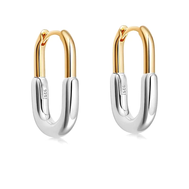 Fashion New Arrival Jewelry 925 Sterling Silver Gold Plated Minimalist U-shape Hoop Earrings For Women Hoop Earrings
