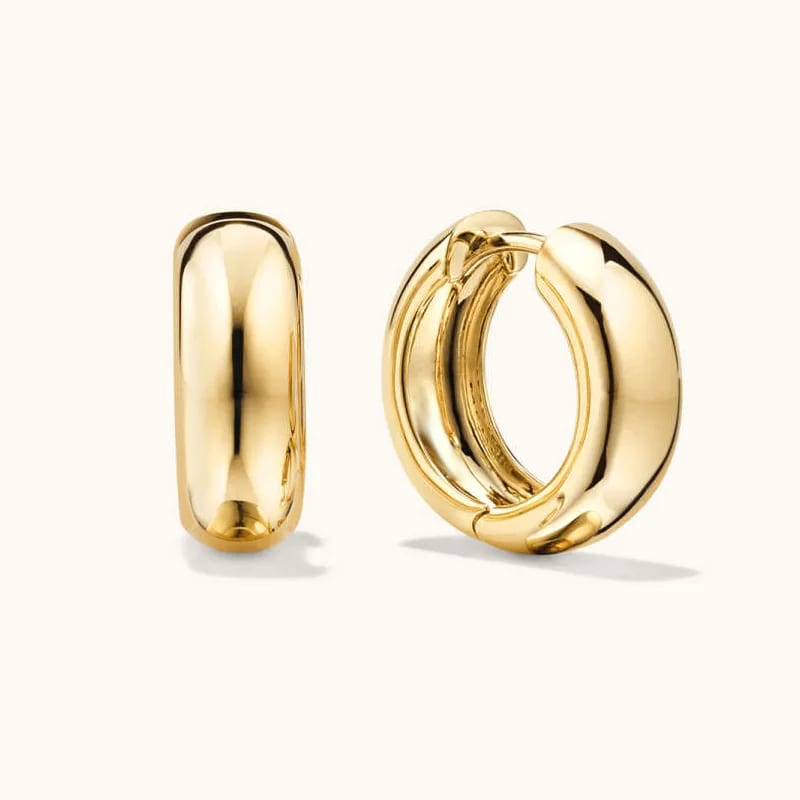 Fashion Classic 18k Gold Plated Minimalist Chunky Small Hoops Earrings For Women Hoop Earrings