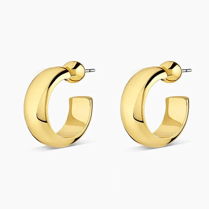 Newest Stylish Bold 18k Gold Plated Small Hoop Earrings For Women Hoop Earrings