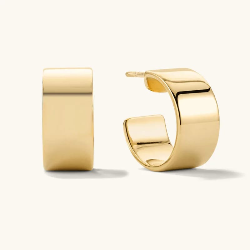 Minimalist Jewelry Daily Wear 925 Sterling Silver 18k Gold Plated Medium Hoops Women Earrings Hoop Earrings