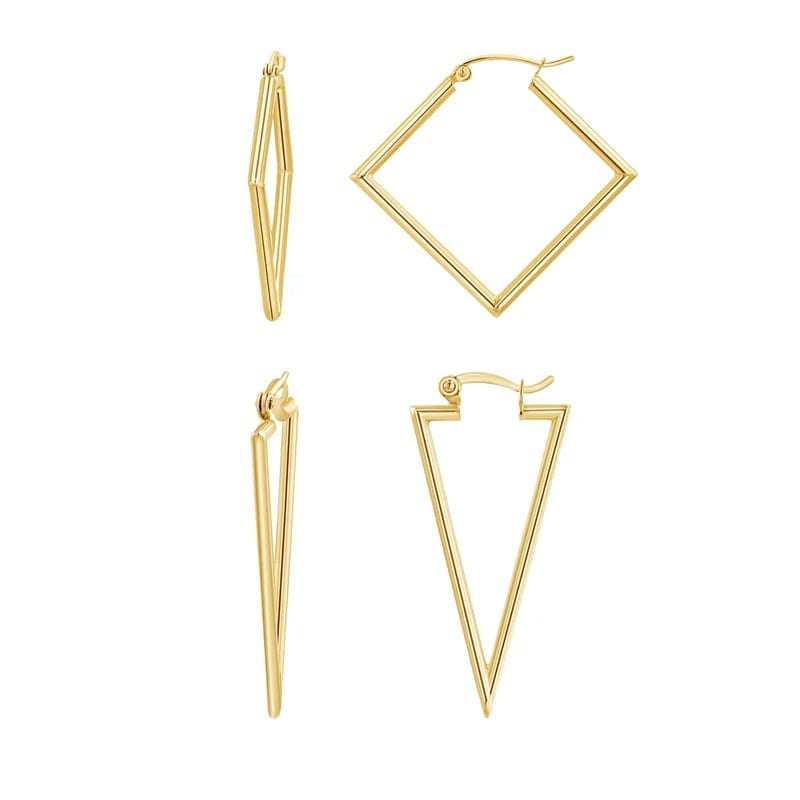 Wholesale 18k Gold Plated Statement Hoop Earrings Jewelry Simple Geometric Big Hoop Earrings For Women Girls Hoop Earrings
