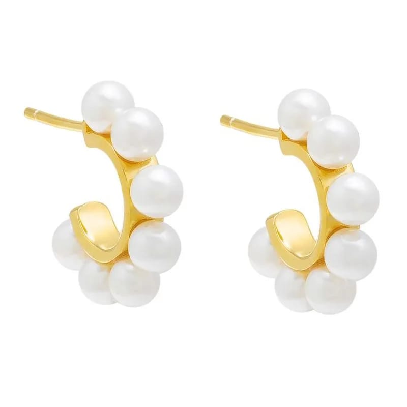 Aretes De Mujer 925 Sterling Silver High Quality Fashion Jewelry Minimal Delicate Hoops Freshwater Pearl Mini Hoop Earrings Hoop Earrings