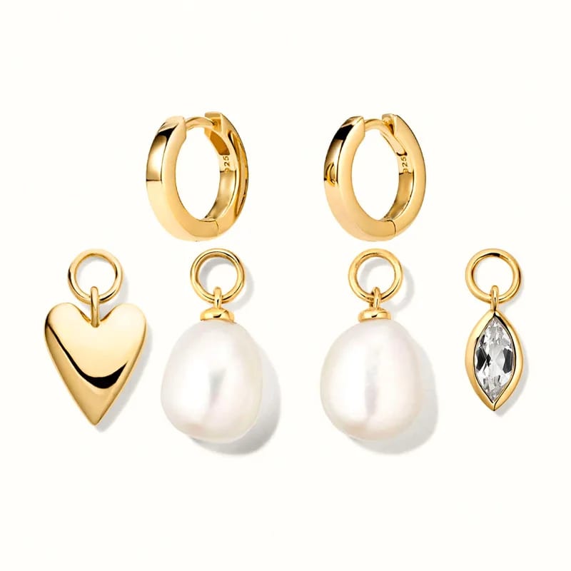 Newest Huggie Hoop Earrings With Charm Jewelry Fashion Design 925 Silver 18k Gold Pearl Zirconia Hoop Earrings For Women Hoop Earrings